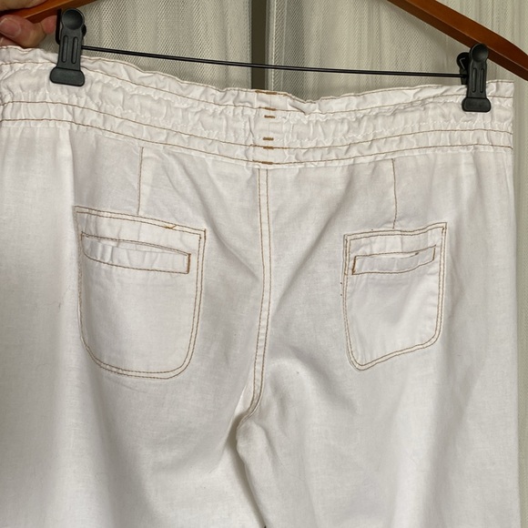 Vtg 90’s Foxy jeans wide legs, pull up, drawstring! Linen /cotton blend! Size S - Picture 6 of 12